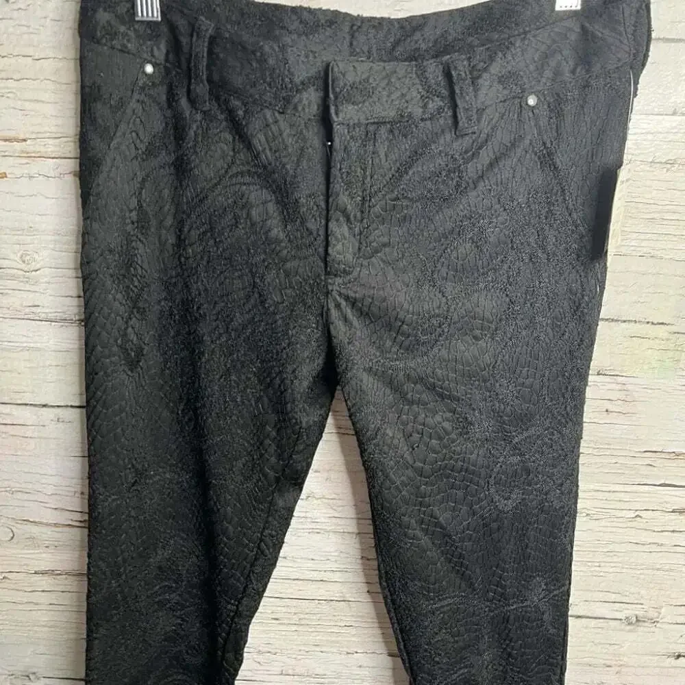 Free people floral black  pants trousers size 4 NWT